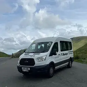 a white van with a view